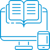 computer with book